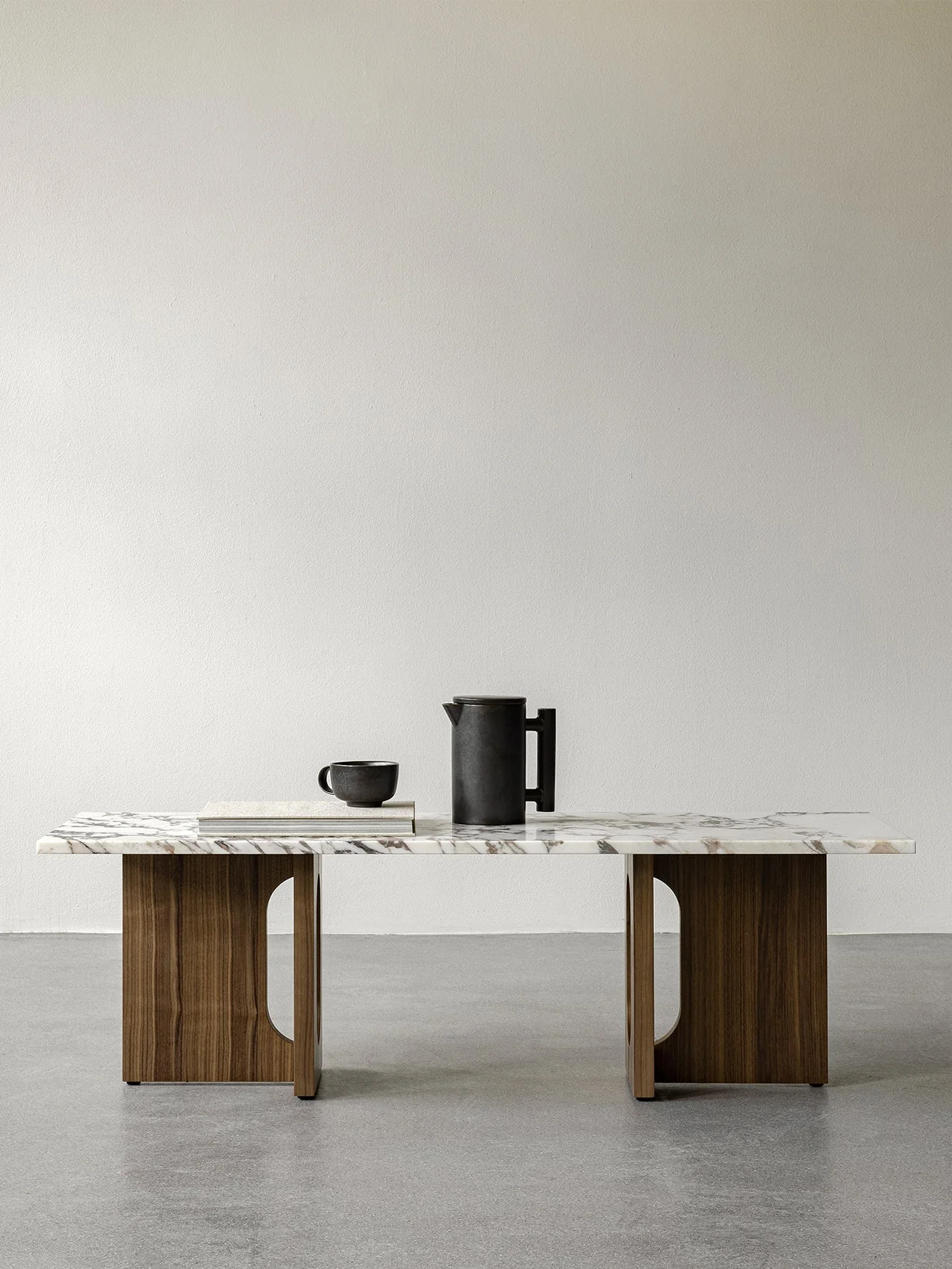 Scandinavian Oak & Walnut Lounge Table with Versatile Bench-Style Design for Living Room