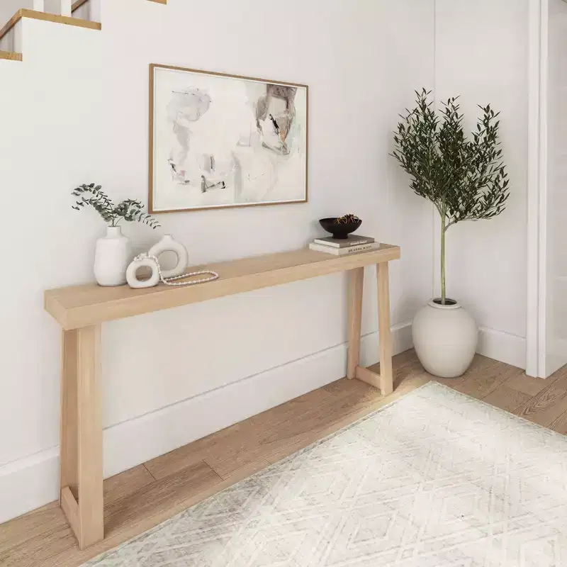 Plank+Beam Solid Wood 66 Console Table, Classic Entryway Table, Narrow Foyer Table