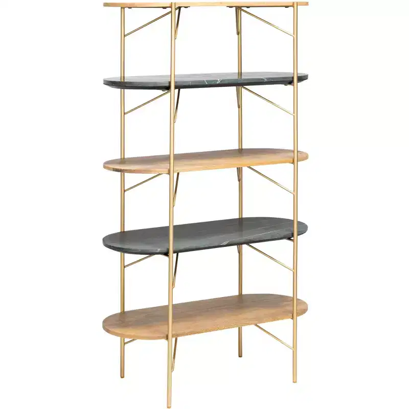 Lawson Marble Bookcase - SFV5734 - Natural/Black - Safavieh Couture