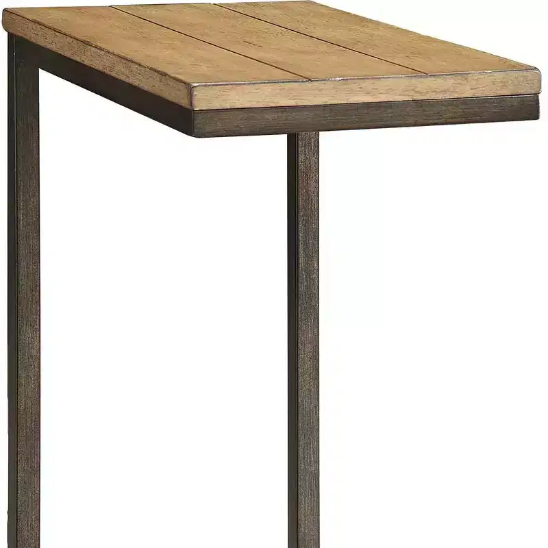 HomeRoots 25 Black And Oak Solid Wood Rectangular End Table