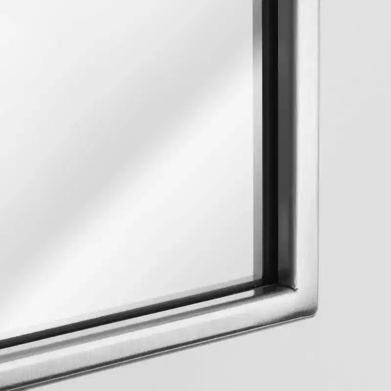 22" x 34" Spectrum Brushed Mirror Nickel - Head West: Modern Rectangular, Wall-Mounted, Metal Frame