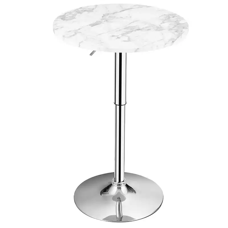Costway Round Bistro Bar Table Height Adjustable 360-degree Swivel