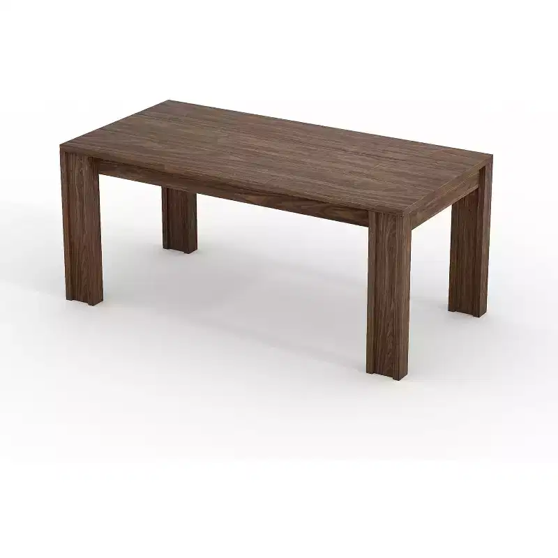 LinTimes 71 Rectangular Farmhouse Dining Table for 4-6, Wooden with Thickened Sturdy Frame, Wood Strip Base & Wider Leg for Kitchen & Apartment
