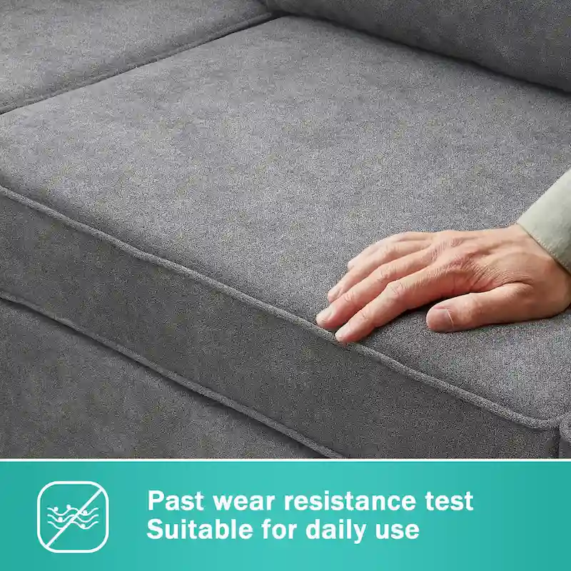[VIDEO provided] [New] 91*91 Modern Upholstered Living Room Sectional Sofa, L Shape Furniture Couch with 3 Pillows