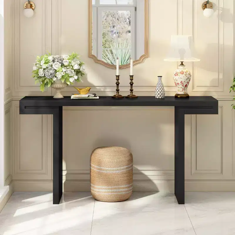 60 Modern Rectangular Console Table, Large Entryway Table, Stylish Sofa Table for Living Room, Entryway, or Hallway-Panipeachy