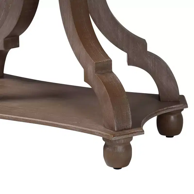 Wood End Table, Antique Brown, Mid-Century Style Side Table for Living Room & Bedroom