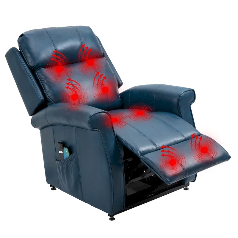 Clihome Faux Leather Elderly Power Lift Recliner Chair with Massage