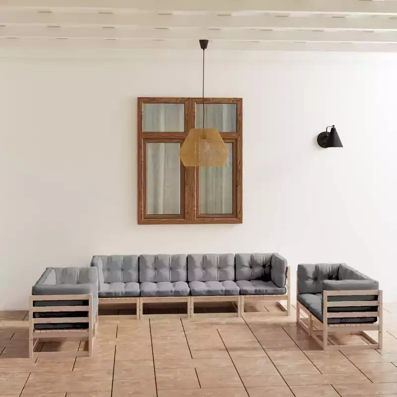 vidaXL Garden Lounge Set Natural Wood