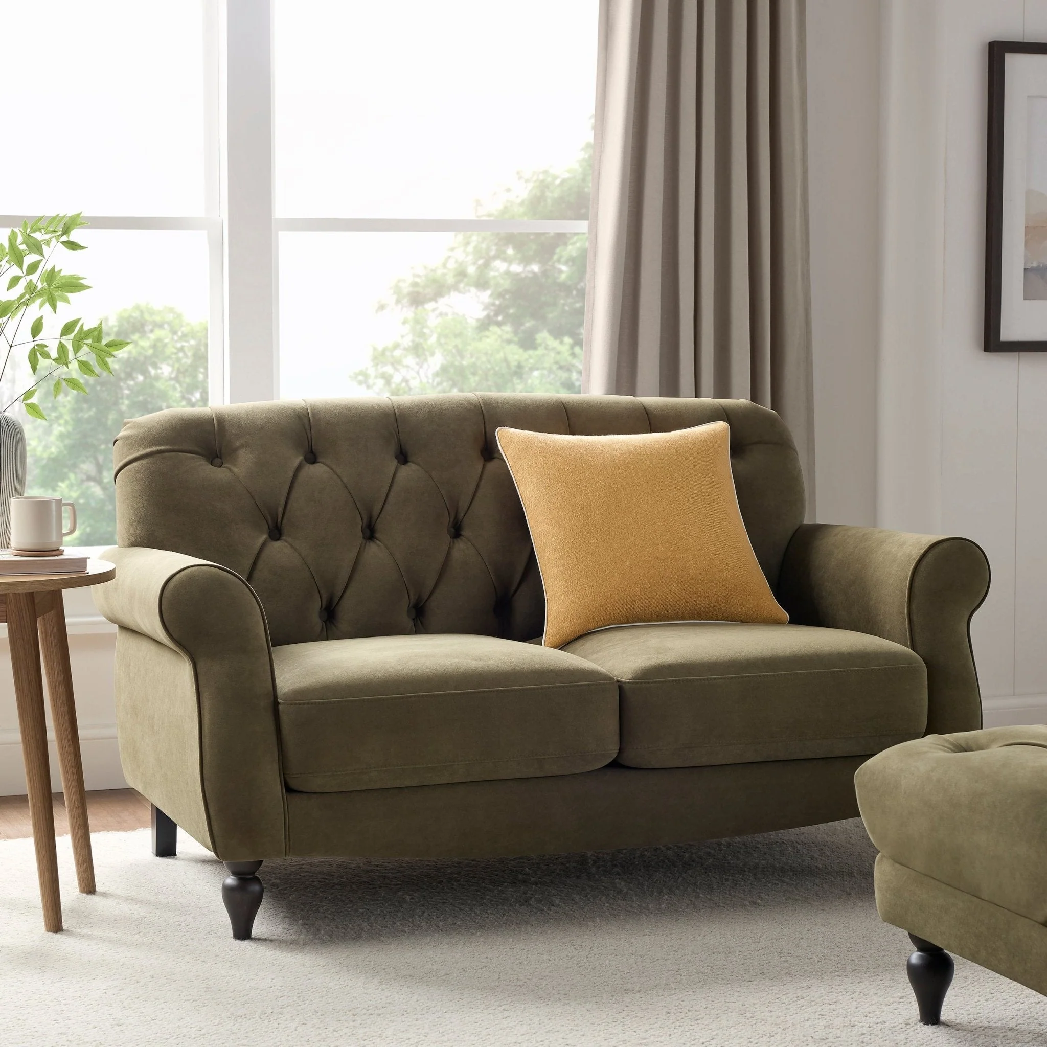 2 Seater Sofa - Olive Green