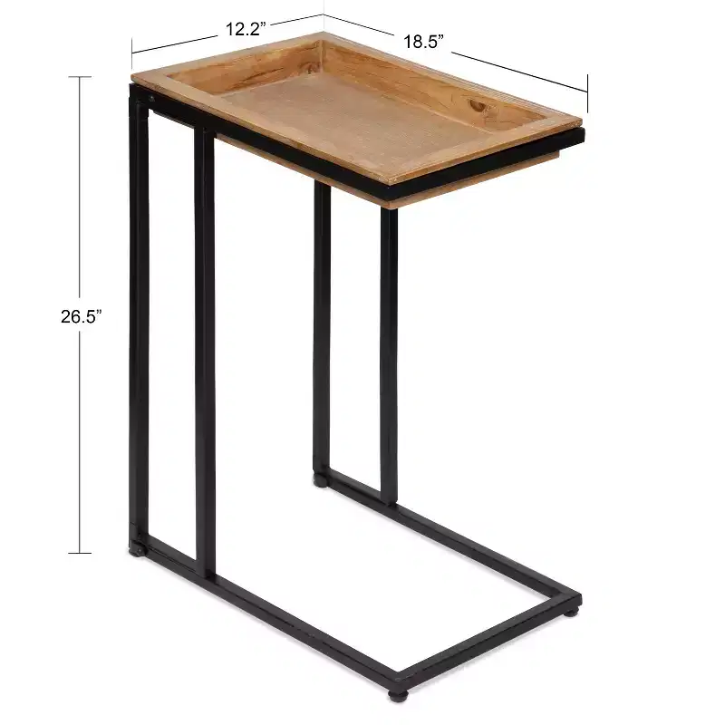 Kate and Laurel Lockridge Wood and Metal C-Table