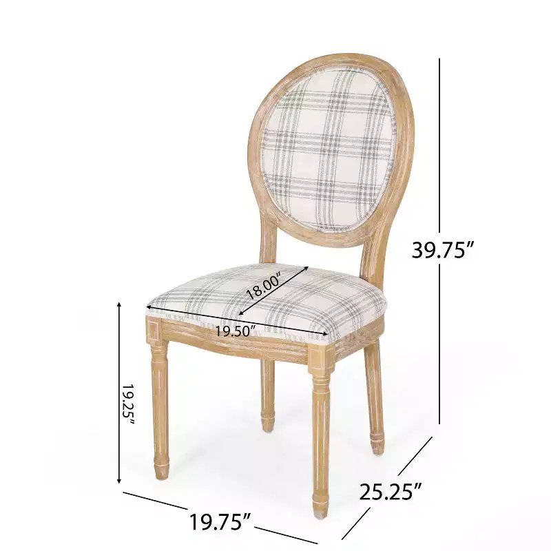 GDFStudio Newman Traditional Upholstered Rubberwood Dining Chairs (Set of 4)