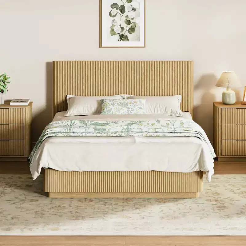 GDFStudio Aurelian LED Floating Bed Frame with Heavy-Duty Metal Support