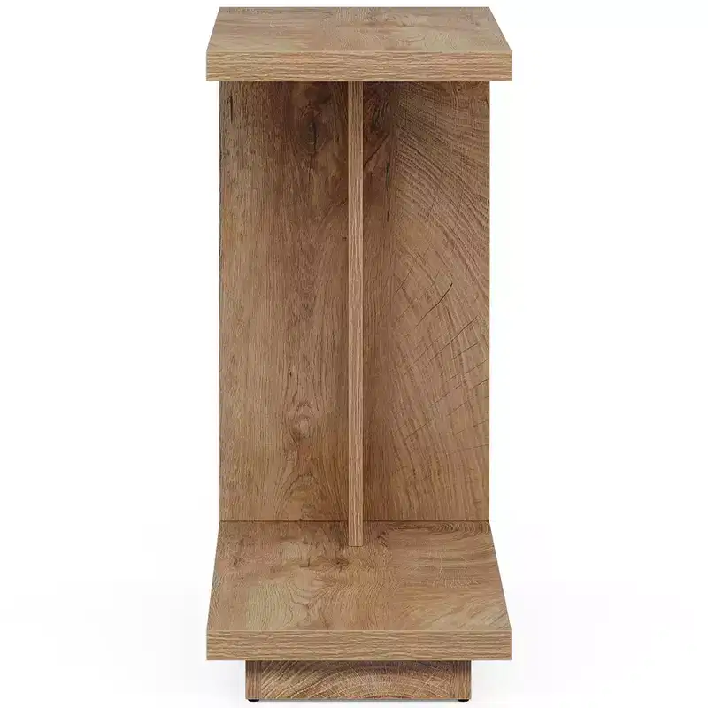 C-Shaped End Table, Wood Side Table Nightstand Bedside Table