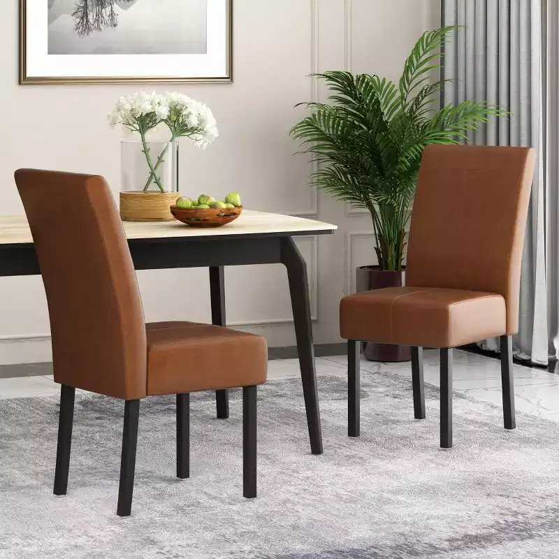 Pertica KD Dining Chair Set of 2, Upholstered, Minimalist Look, for Home Dining