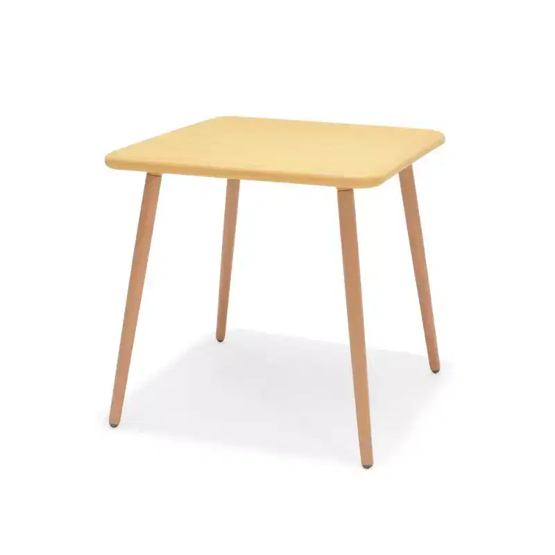 Urban Elements Recycled Resin and Teak Finish Legs Patio Bistro Table Yellow