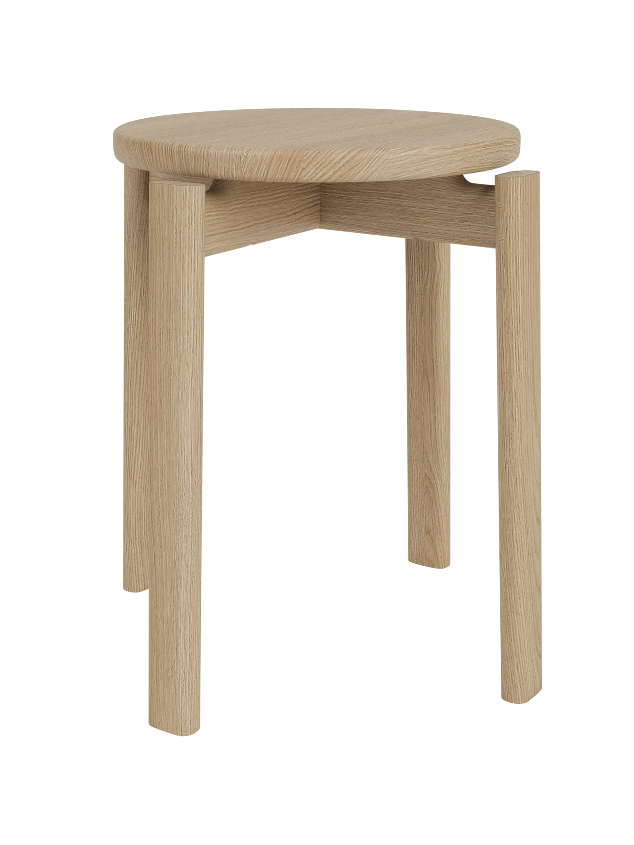 Scandinavian Oak Stool with Stackable Flatpack Design for Living Room & Bedroom