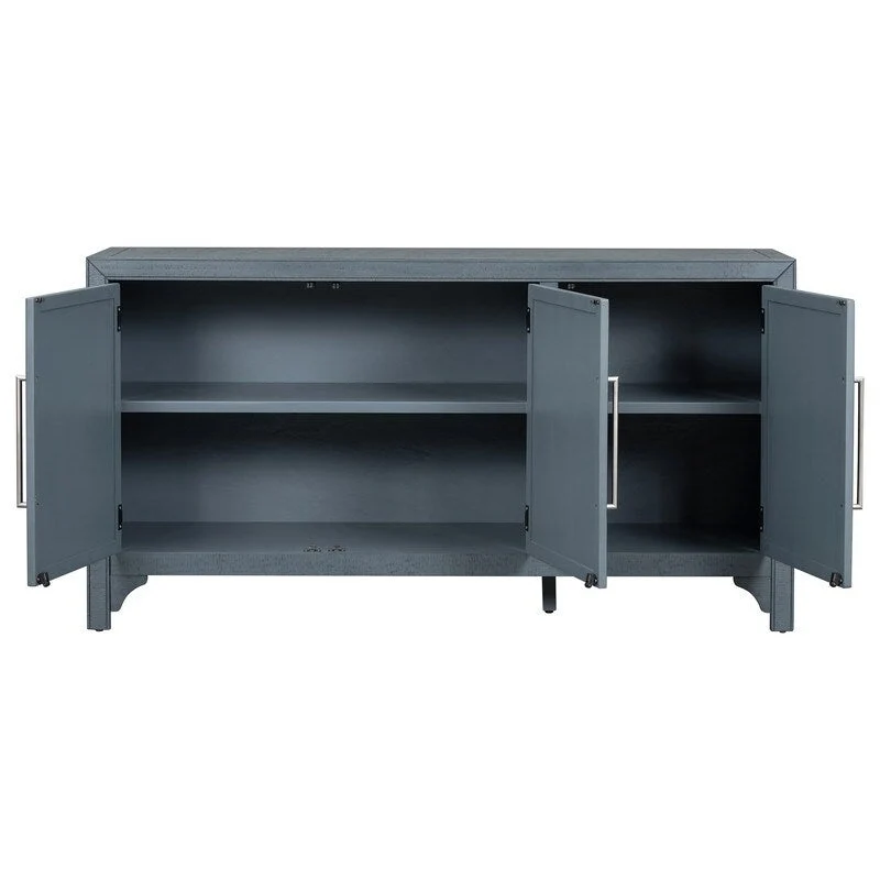 60W Cabinet Sideboard with Adjustable Shelves and Pine veneer - N/A