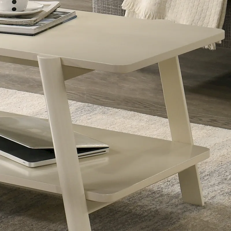 Roundhill Furniture Metz Mid-Century Modern Wood Shelf End Table