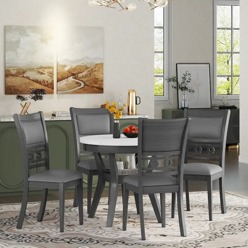 5-piece Counter Height Dining Round Table Set