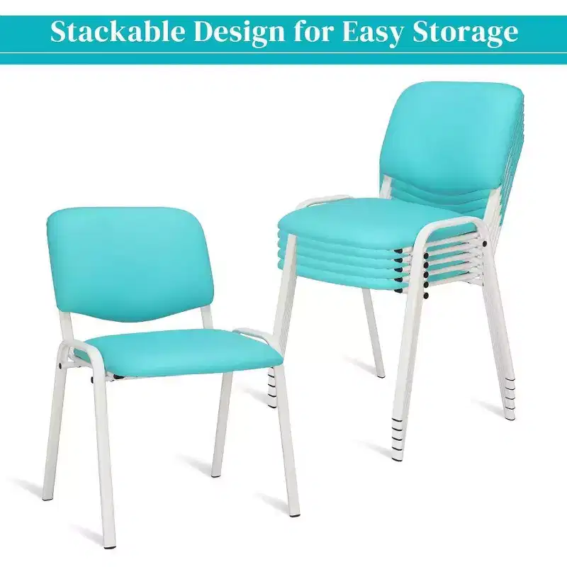 Karl Home 5-Pack PU Waiting Room & Conference Room Stackable Chairs