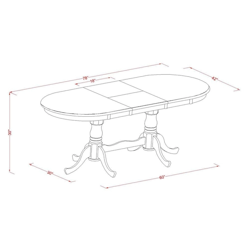 East West Furniture Dining Room Table Set Includes an Oval Table with Butterfly Leaf and 4 Dining Chairs, Buttermilk & Cherry