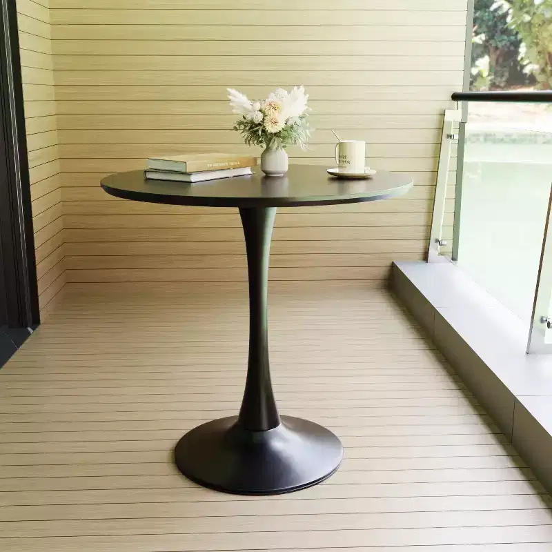 31.5IN Modern Kitchen Table for 2-4, Round Dining Table with Stable Pedestal Base, Small Table for Living Room, Dining Room