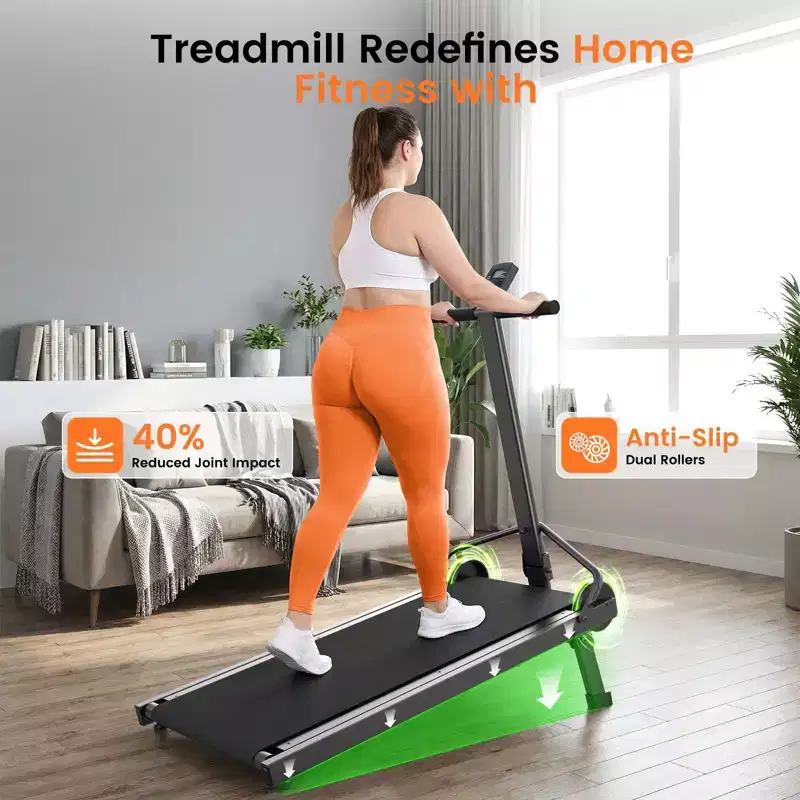 Sailvan Walking Pad Treadmill, Manual Walking Pad Foldable with Incline Handle Bar, Exercise Fitness Treadmill Compact Build for Home 500lbs Capacity