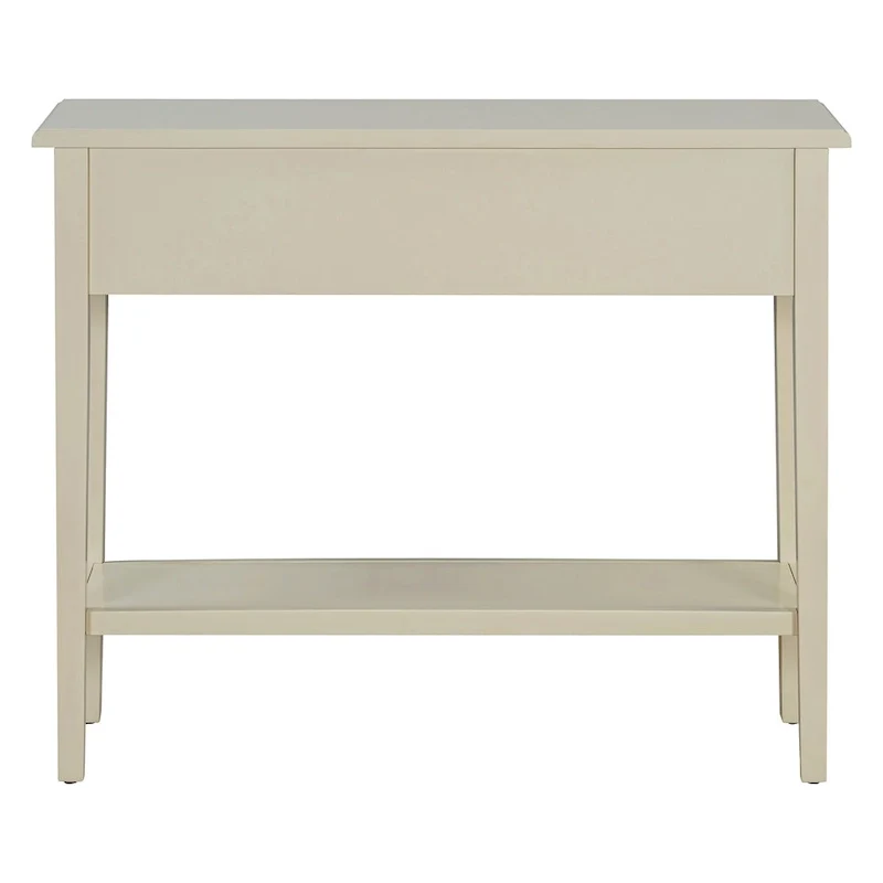 38.2 Rustic Console Table with Open Shelf and Three Drawers, Rubber Wood Legs
