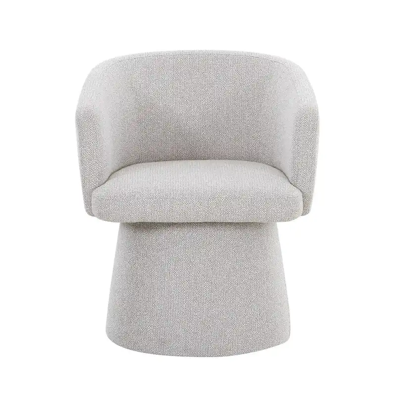 24 Inch Accent Dining Chair, Cushioned Seat and Windsor Back, Gray Linen