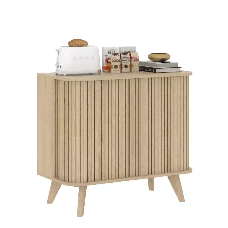 Galano Fluted Door Sideboard Cabinet 27.6 W x 15.6 D x 27.8 H