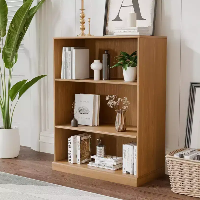 PexFix 41x31x16 Doorless Wood Bookshelf Storage Cabinet Bookcase&Office Cabinet for Kitchen Bedroom Entryway Living Room Dinning Room Natural