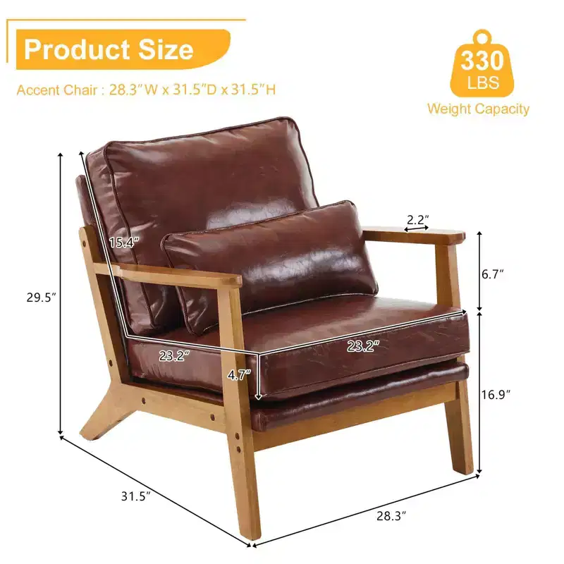 Karl Home Upholstered Single Lounge Chair Accent Chair