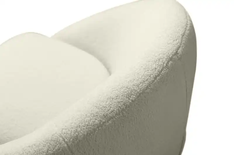 28.7 Chenille Boucle Fabric Curved Accent Chair with Removable Seat Cushion