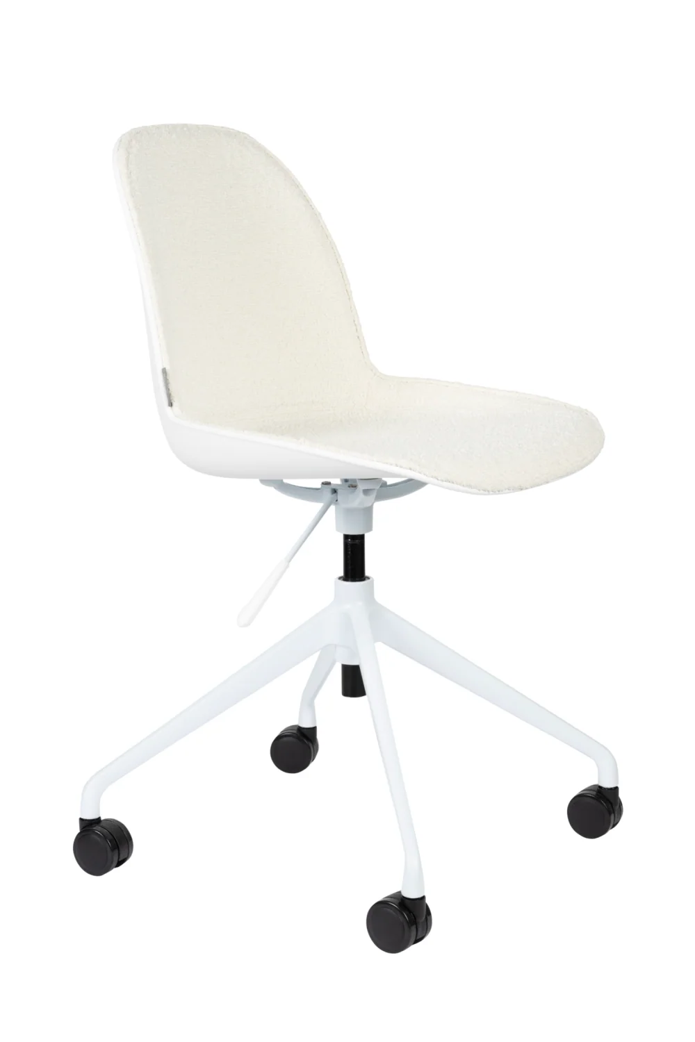Molded Polyester Swivel Office Chair with Wheels and Aluminum Base