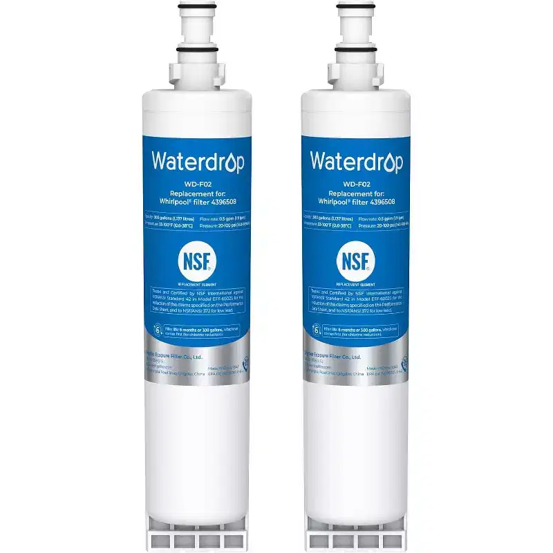 Waterdrop 4396508 Replacement for Whirlpool 4396510, PNL240V, 4396508p, 4396547, 4392857EDR5RXD1 Refrigerator Water Filter,2 Packs