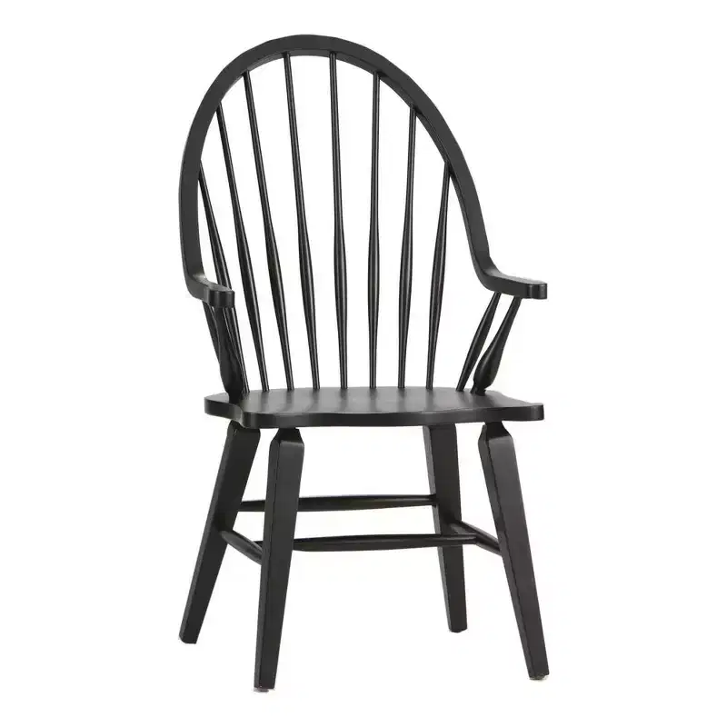Liberty Furniture,Hearthstone Ridge Windsor Back Arm Chair - Black in Tobacco