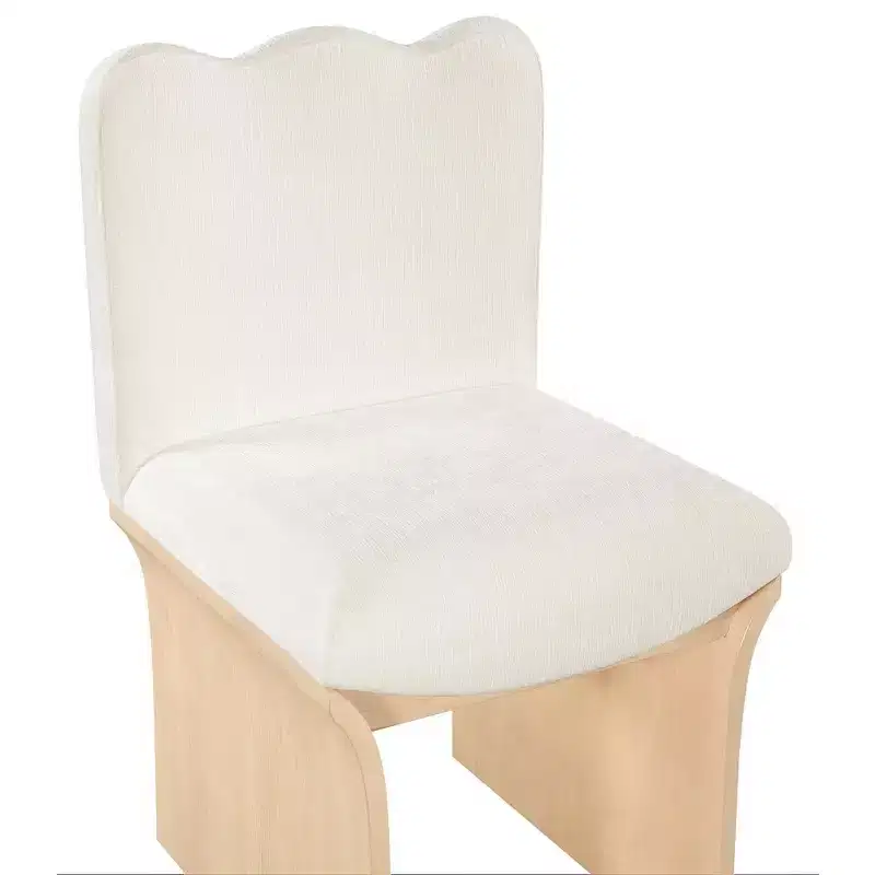 Shaw Cream Chenille Fabric Upholstered Dining Chair