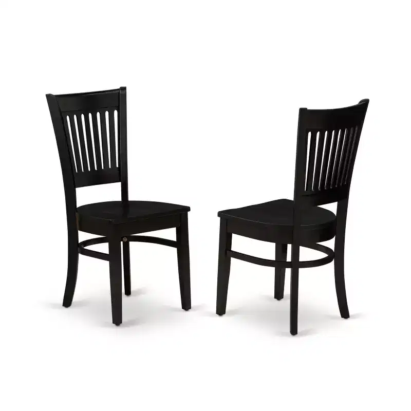 HomeStock WEVA7 Black 7 Piece Rectangle Dining Room Table Set with 6 Chairs