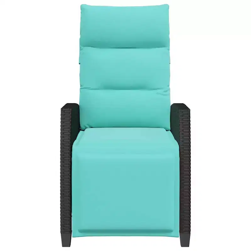 vidaXL Reclining Garden Chair in Poly Rattan with Side Table