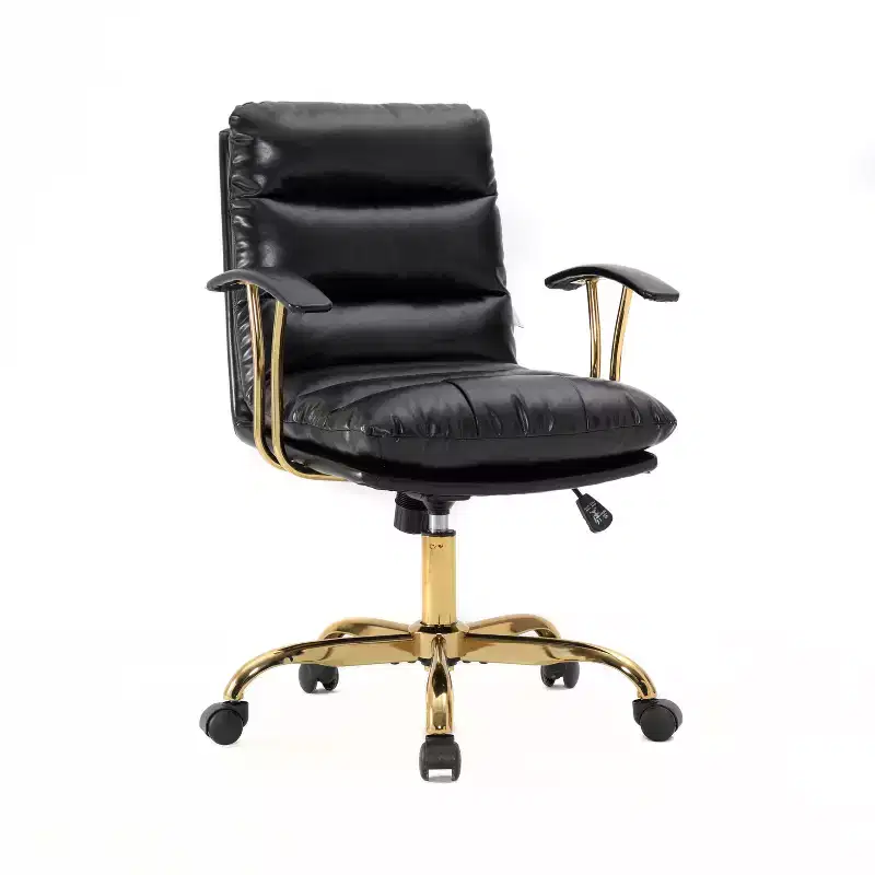 HomeStock 42 in.H Adjustable Height Black Cushion Seat Material with Swivels Executive Office Chairs