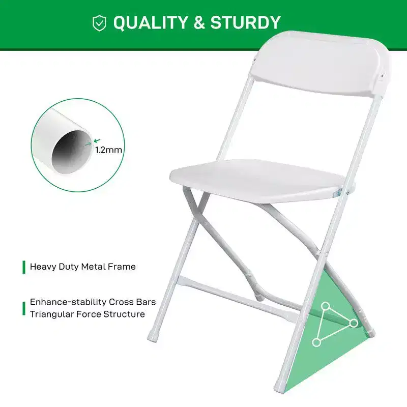 Karl Home | White Plastic Folding Chair (Set of 6)