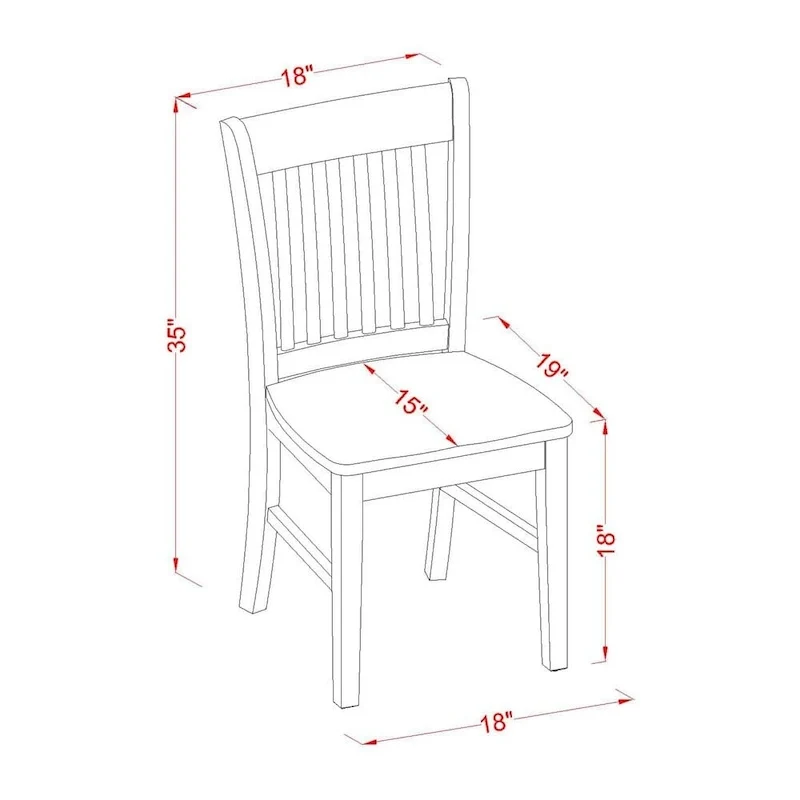 East West Furniture Dining Set- a Rectangle Dining Table and Kitchen Chairs, Black & Cherry (Pieces Option)