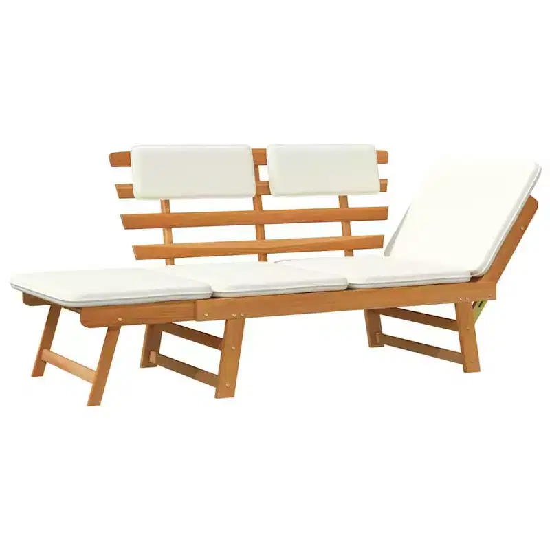vidaXL Garden Bench Green, Brown Solid Acacia wood, Polyester Medium