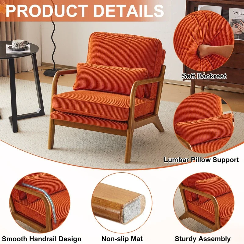 Mid Century Modern Upholstered Accent Chair