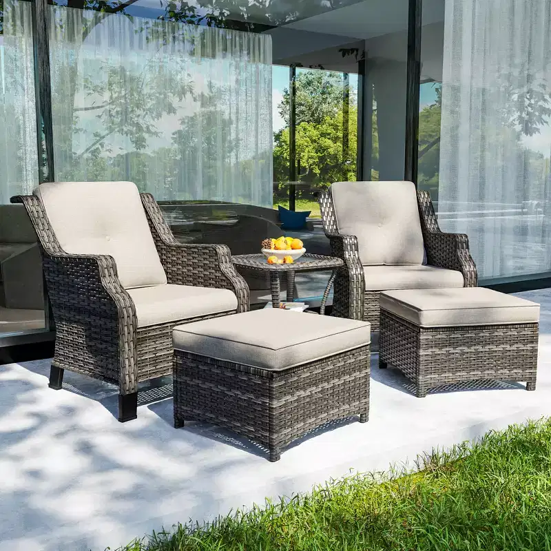 UPTIOT Premium Outdoor Patio Lounge Set with Ergonomic Design and All-Weather Comfort