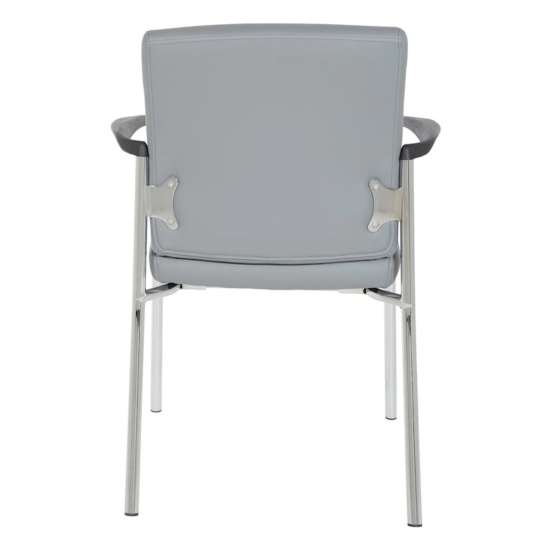 Guest Chair with Faux Leather and Chrome Frame
