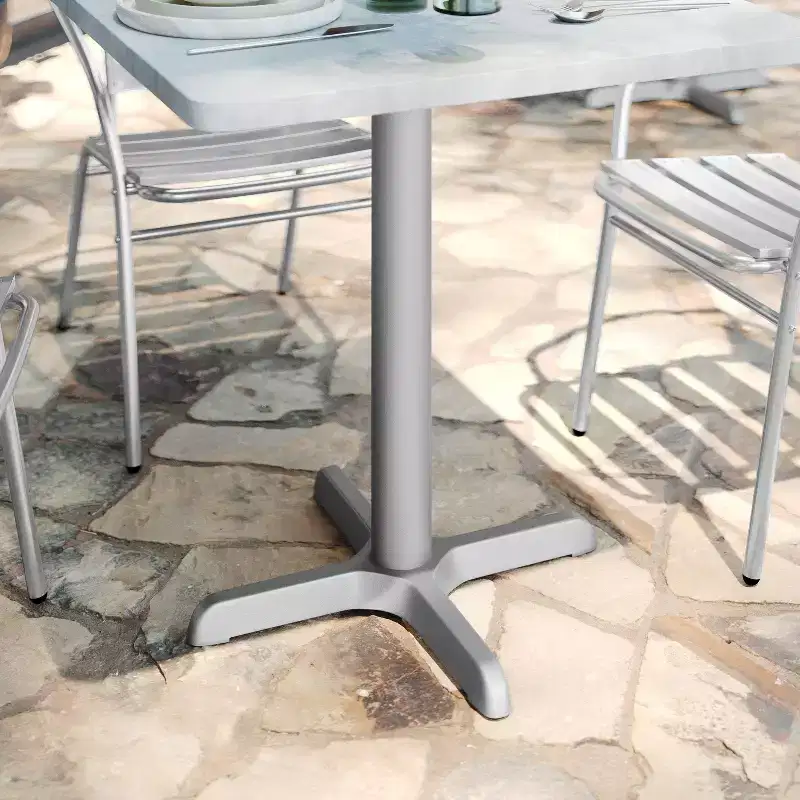 22'' x 22'' Restaurant Table X-Base with 3'' Dia. Table Height Column