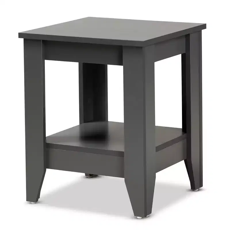 Wood End Table Gray -