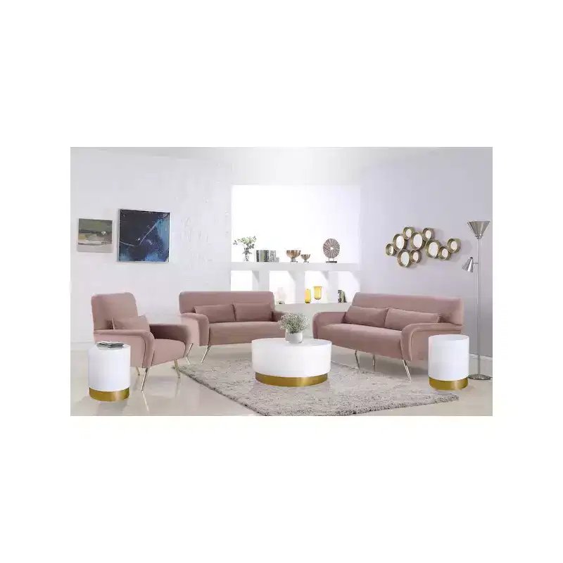 Meridian Furniture Deco White/Gold End Table