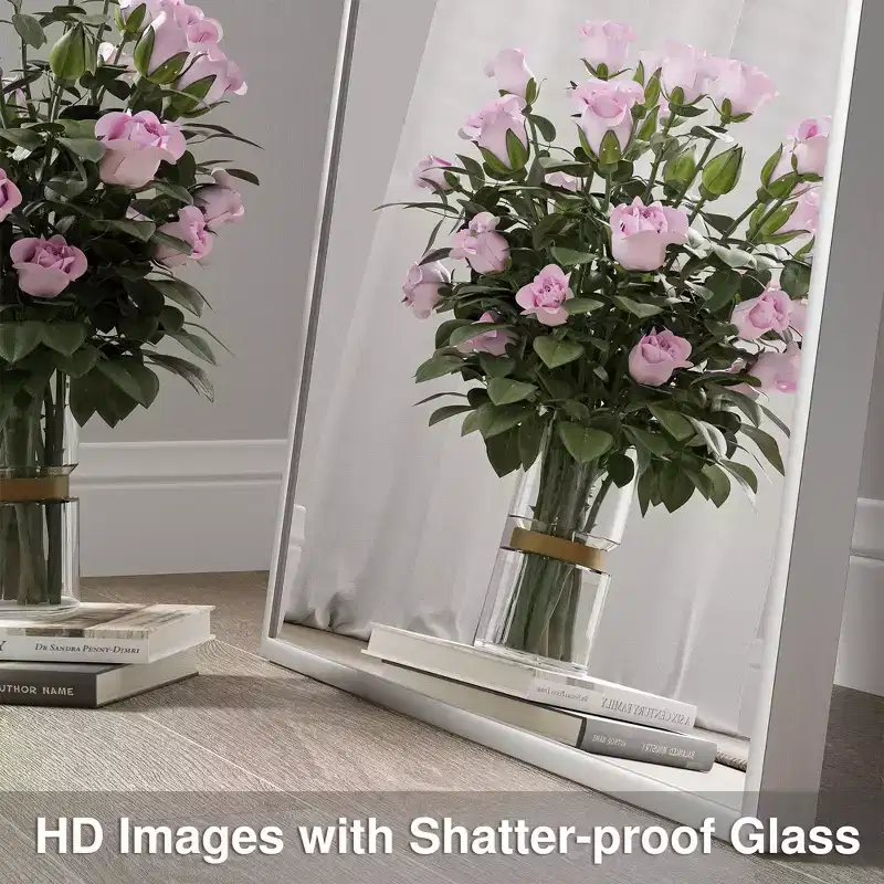 Silver Aluminum Alloy Minimalist Rectangular Mirror 150x90x2cm